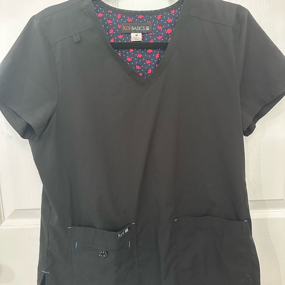 Koi Basics Black Scrub Top
